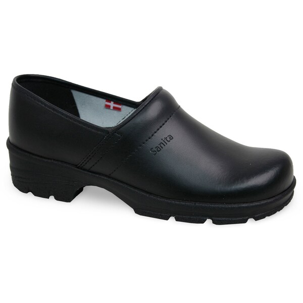 Men's Closed Back Clog, PU-coated leather Upper, Polyurethane Outsole, Black, Size 10-10.5 M